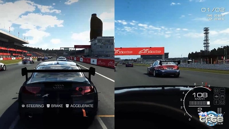 Đua xe trong Grid Autosport với góc nhìn thứ 3 và thứ 1