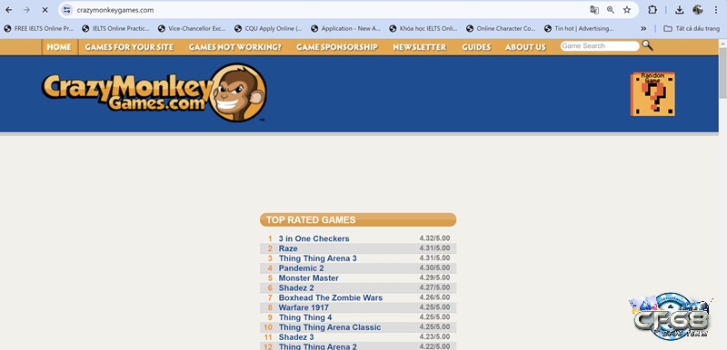 Trang web game mobile - CrazyMonkeyGames.com